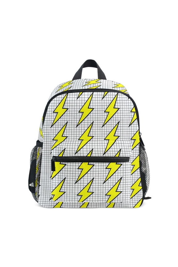 Retro Yellow Lightning School Backpack Small Bookbag Mini Bags