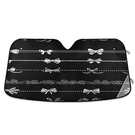 ALAZA Romantic Bows Windshield Sun Shade Car Foldable Sun Visor Block UV Rays Protector 55"x27.6"