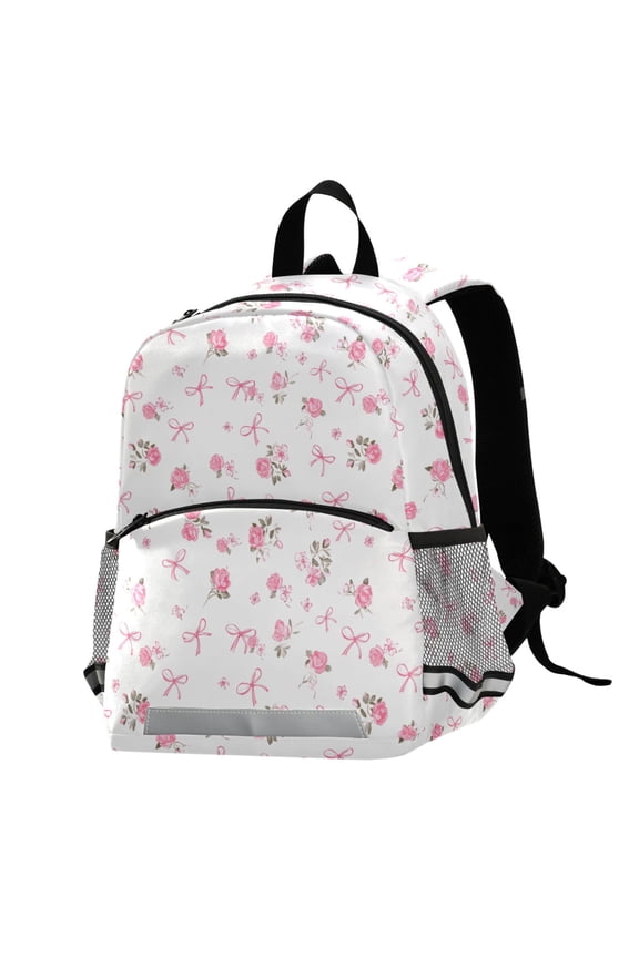 Rose Bow Flower School Backpack Elementary Student Bookbag