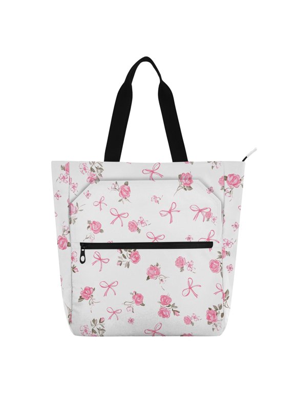 Rose Bow Flower School Book Bag Kids Tote Bags Handbag