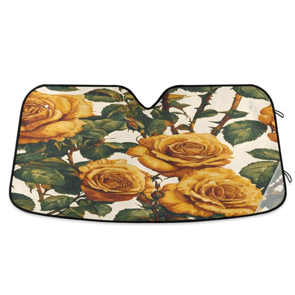 ALAZA Rose Flower-1 Windshield Sun Shade Car Foldable Sun Visor Block UV Rays Protector 53"x23.5"
