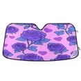thumbnail image 1 of ALAZA Rose Flower Purple Windshield Sun Shade Car Foldable Sun Visor Block UV Rays Protector 55"x27.6", 1 of 8
