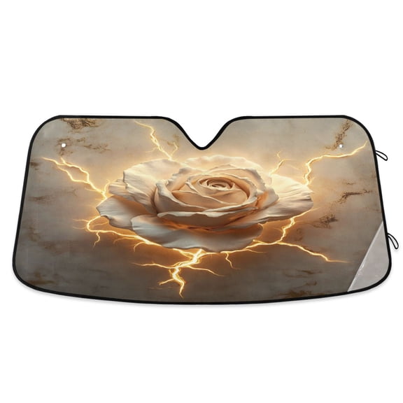 ALAZA Rose Flower Windshield Sun Shade Car Foldable Sun Visor Block UV Rays Protector 53"x23.5"
