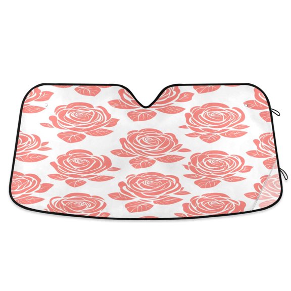 ALAZA Rose Flower Windshield Sun Shade Car Foldable Sun Visor Block UV Rays Protector 53"x23.5"
