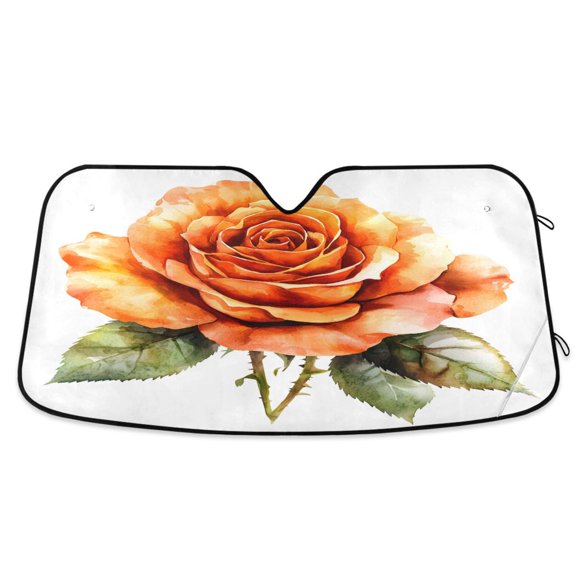 ALAZA Rose Flower Windshield Sun Shade Car Foldable Sun Visor Block UV Rays Protector 53"x23.5"