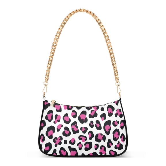 ALAZA Rose Red Leopard Women's Chain Shoulder Bag Hobo Handbag Tote Crossbody Purse