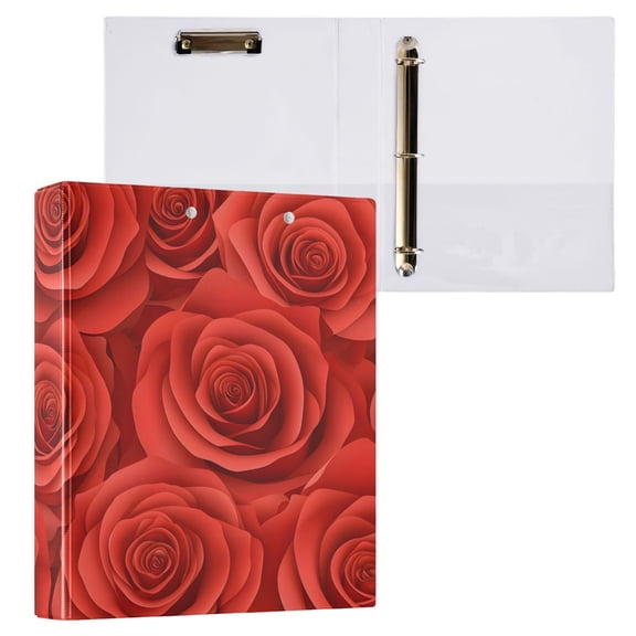 ALAZA Roses Flower Hardcover 3 Ring Binder 1.5" Round Rings Interior Pockets Binders Organizer 1 Pack