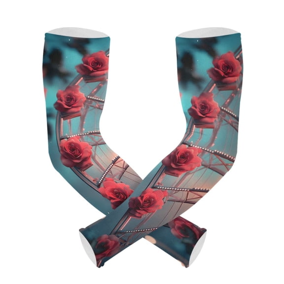 ALAZA Roses Flowers UV Sun Protection Arm Sleeves UPF 50+ Compression Cooling Sleeve 1 Pair