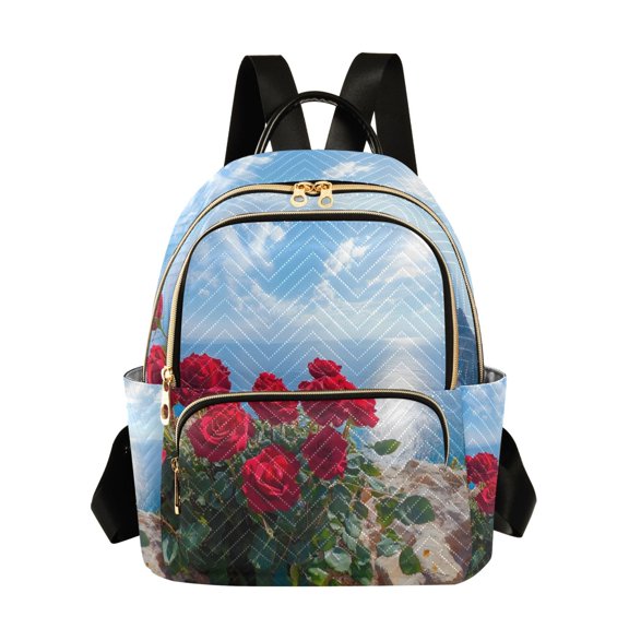 ALAZA Roses Ocean Womens Travel Laptop Backpack Large Daypack Ladies Shoulder Bags M