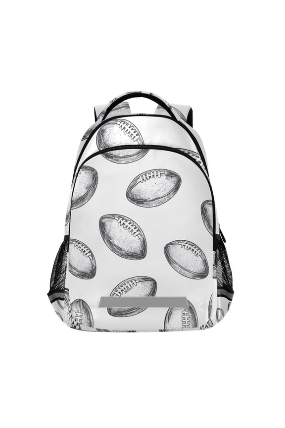 Rugby Balls Football Backpack Elementary School Bag Bookbag Travel Rucksack