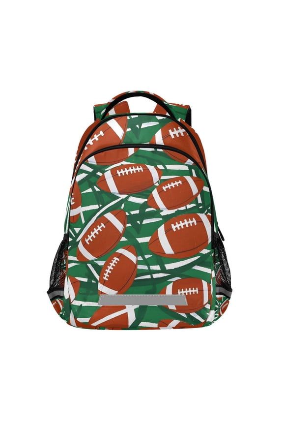 Rugby Balls Football Backpack Elementary School Bag Bookbag Travel Rucksack