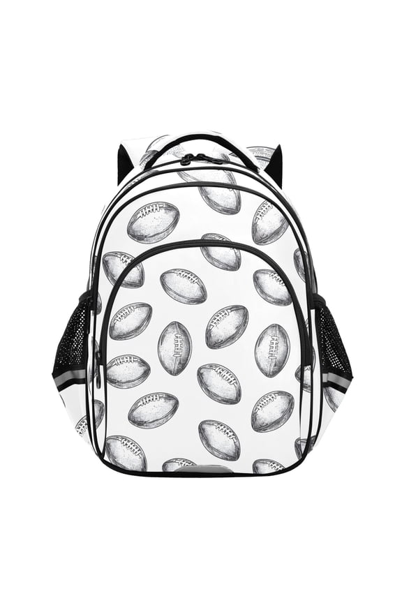 Rugby Balls Football School Backpack Elementary Bag Bookbag Travel Rucksack