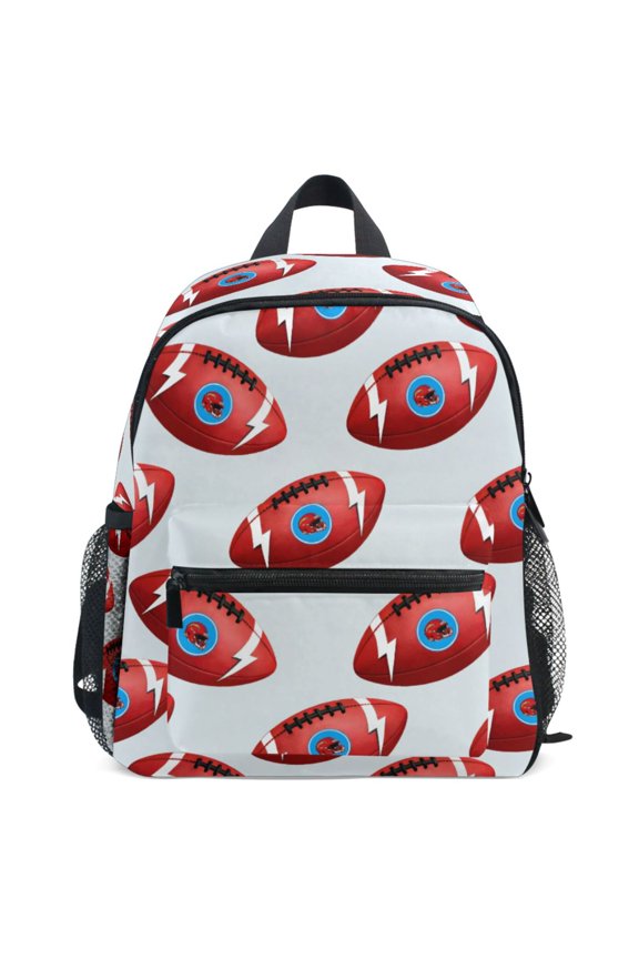 Rugby Balls Footballs Pattern School Backpack Student Bookbag Mini Bag