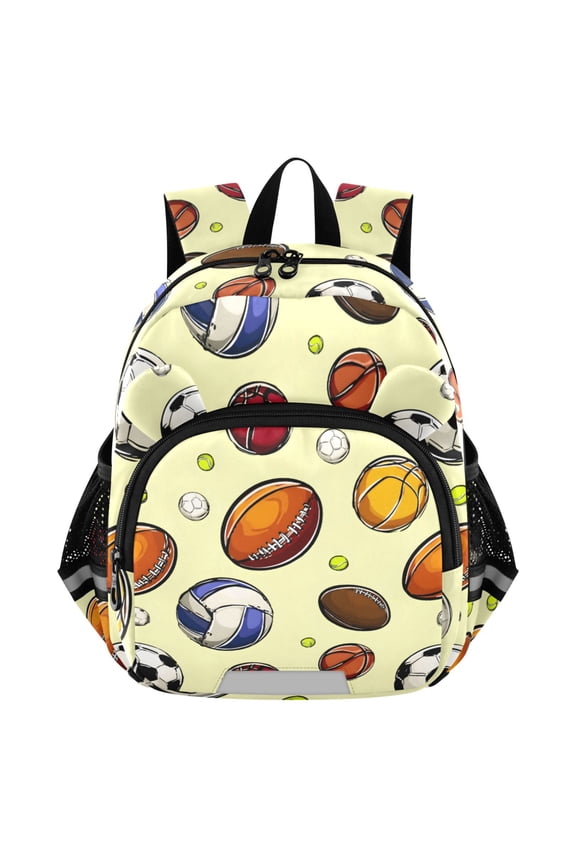 Rugby Baseballs Football Mini Backpack School Bookbag Age 3-7 Medium