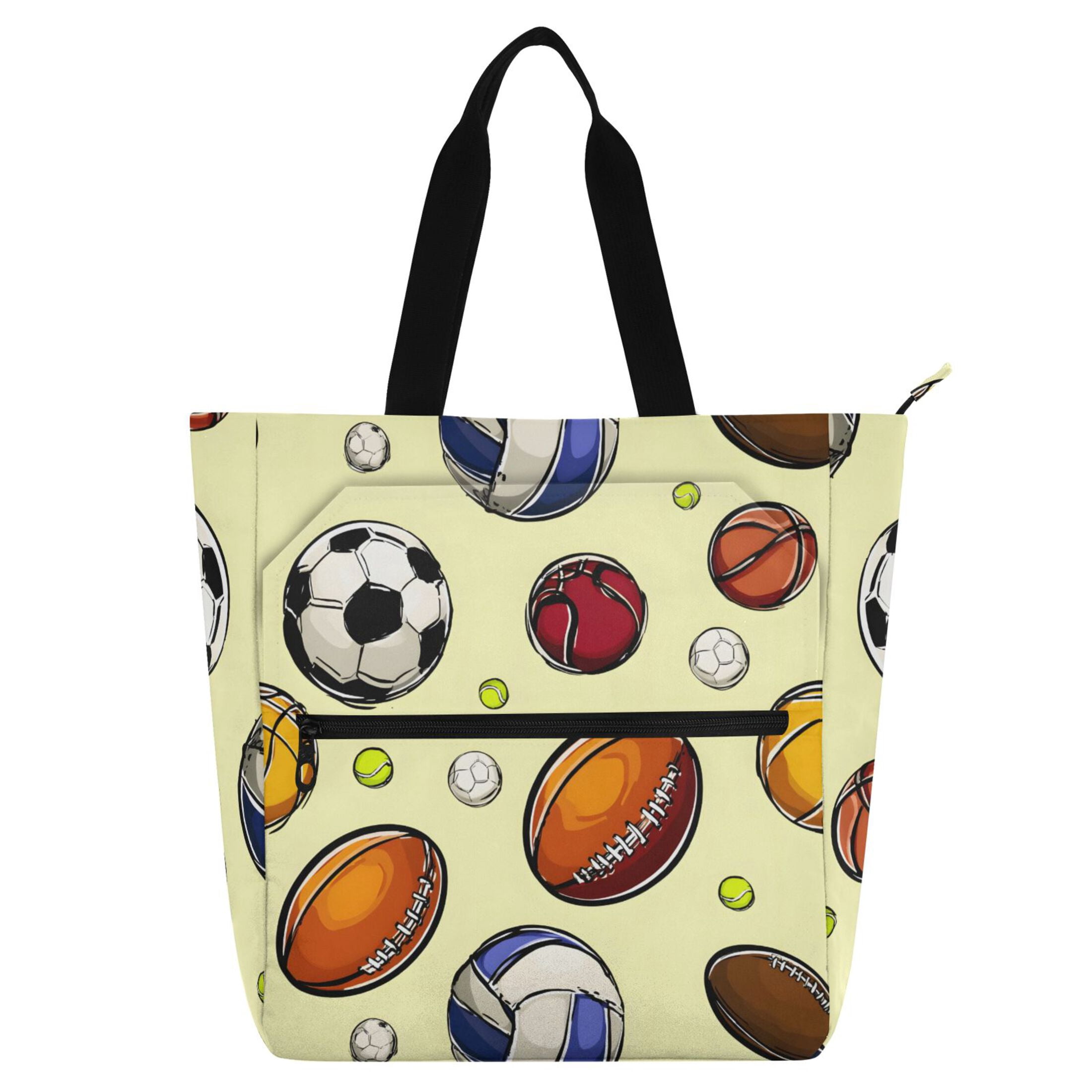 ALAZA Rugby Baseballs Football School Book Bag Kids Tote Bags Handbag