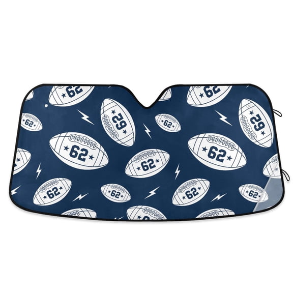 ALAZA Rugby Cool Football Pattern Car Windshield Sun Shade Foldable UV Ray Sunshade Visor Protector 55 x 27.6in