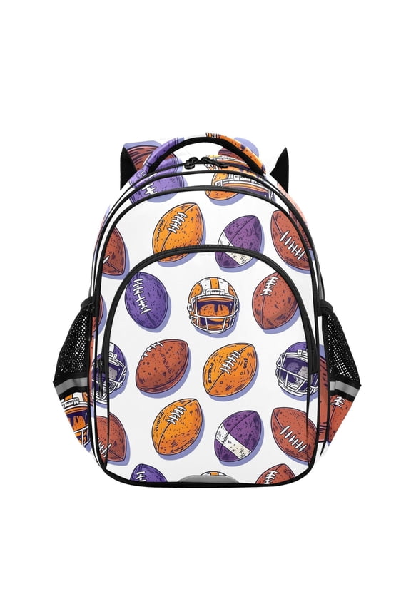 Rugby Football Balls School Backpack Elementary Bag Bookbag Travel Rucksack