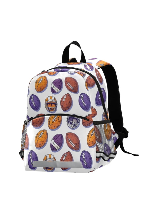 Rugby Football Balls School Backpack Elementary Student Bookbag