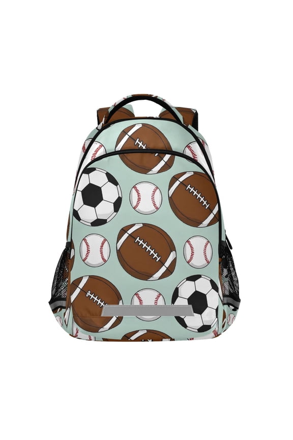 Rugby Football Baseball Backpack Elementary School Bag Bookbag Travel Rucksack