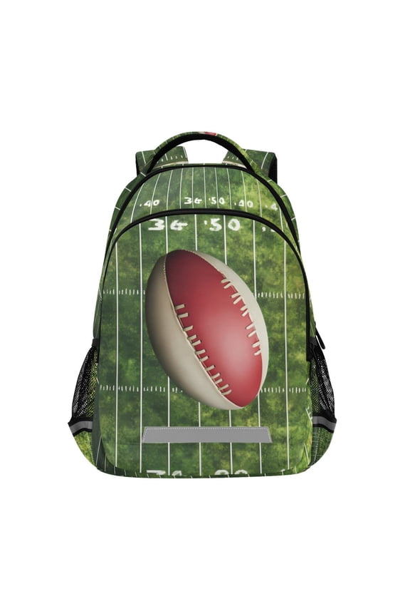 Rugby Football Field Backpack Elementary School Bag Bookbag Travel Rucksack