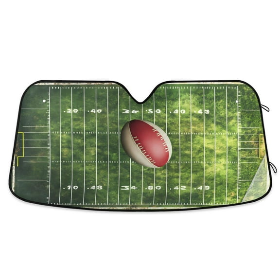 ALAZA Rugby Football Field Windshield Sun Shade Car Foldable Visor Block UV Rays Protector 53"x23.5"