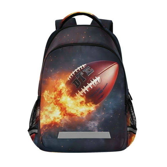 ALAZA Rugby Football Fire Backpack Elementary School Bag Bookbag Travel Rucksack