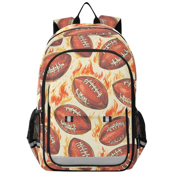 ALAZA Rugby Football Fire Laptop Backpack Purse Travel Bag Casual School Bookbag Rucksack for Women Men
