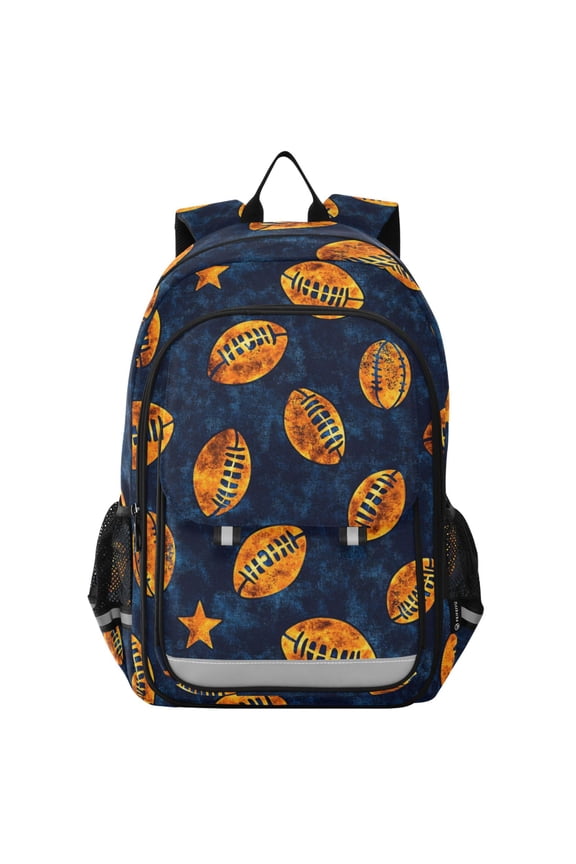 Rugby Football Stars Laptop Backpack Purse Travel Bag Casual School Bookbag Rucksack for Women Men