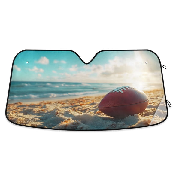ALAZA Rugby Football Sunshine Pattern Windshield Sun Shade Car Foldable Visor Block UV Rays Protector 55"x27.6"