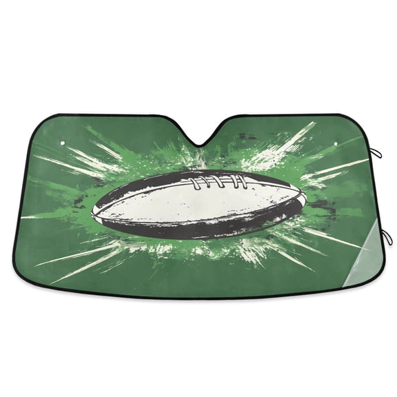 ALAZA Rugby Football-a1 Windshield Sun Shade Car Foldable Visor Block UV Rays Protector 55"x27.6"