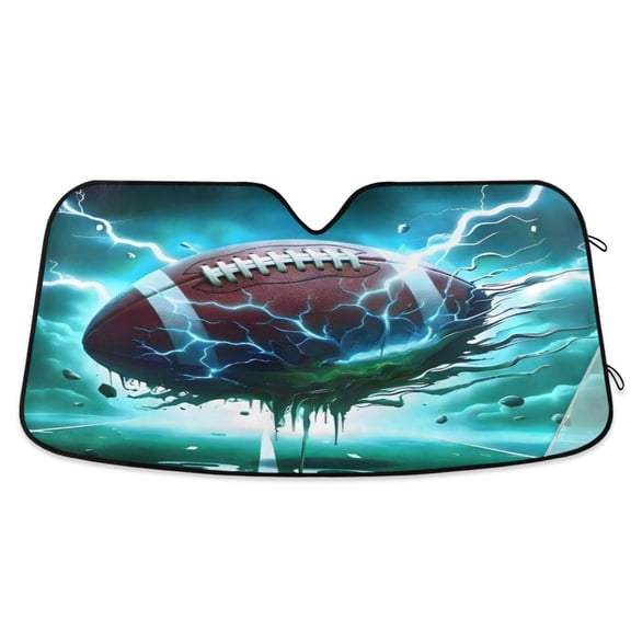 ALAZA Rugby Lightning Pattern Car Windshield Sun Shade Foldable UV Ray Sunshade Visor Protector 55 x 27.6in