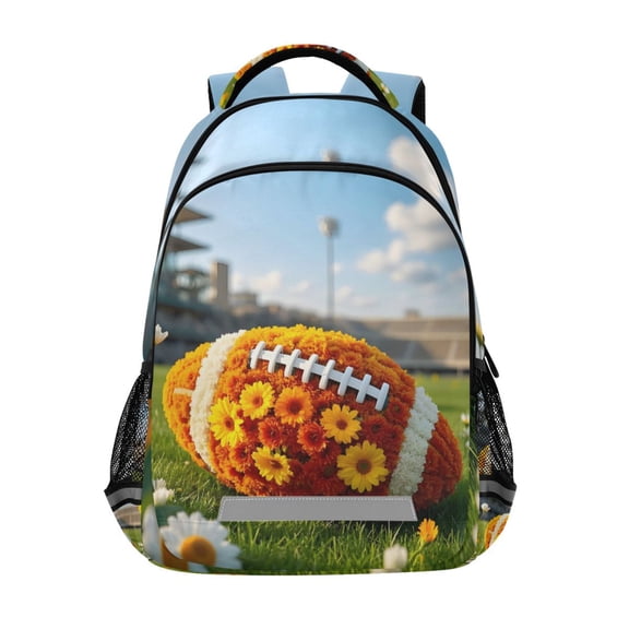 ALAZA Rugby Sunflower Football Backpack Elementary School Bag Bookbag Travel Rucksack