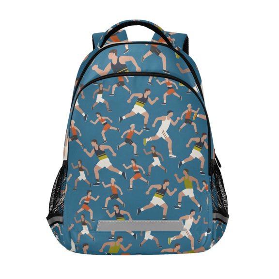 ALAZA Runners Blue Backpack Elementary School Bag Bookbag Travel Rucksack