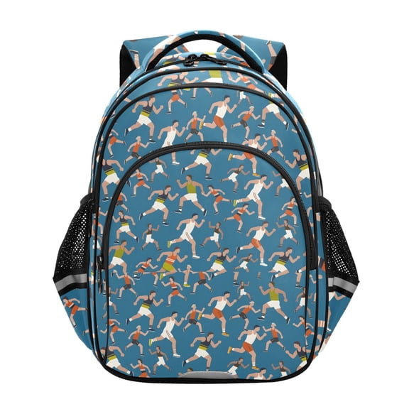 ALAZA Runners Blue School Backpack Elementary Bag Bookbag Travel Rucksack