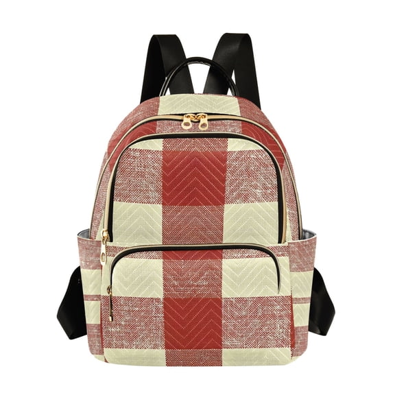 ALAZA Rustic Checkered Womens Travel Laptop Backpack Large Daypack Ladies Shoulder Bags S