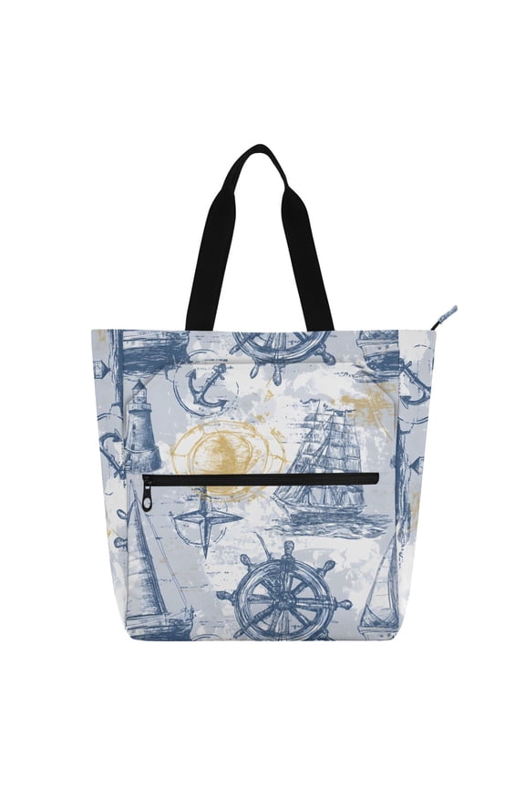 Sailboats Anchors School Book Bag Kids Tote Bags Handbag
