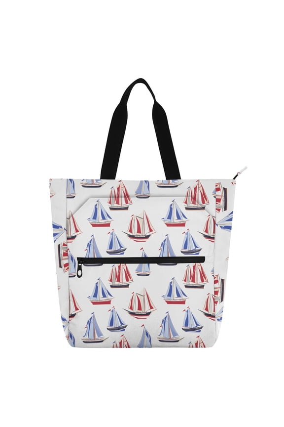 Sailboats School Book Bag Kids Tote Bags Handbag