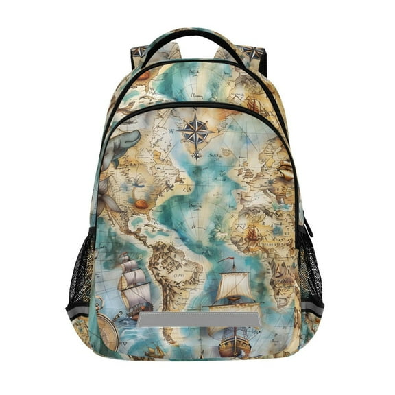 ALAZA Sailing Ship Backpack Elementary School Bag Bookbag Travel Rucksack