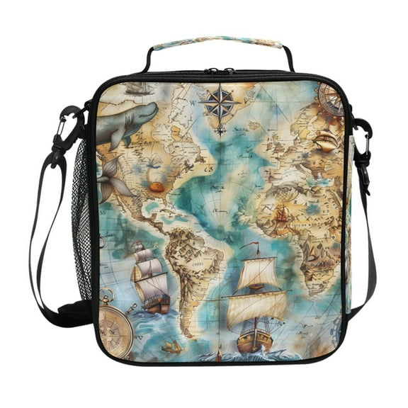 ALAZA Sailing Ship Lunch Box Insulated Lunch Bag Reusable Thermal Cooler Tote School Picnic