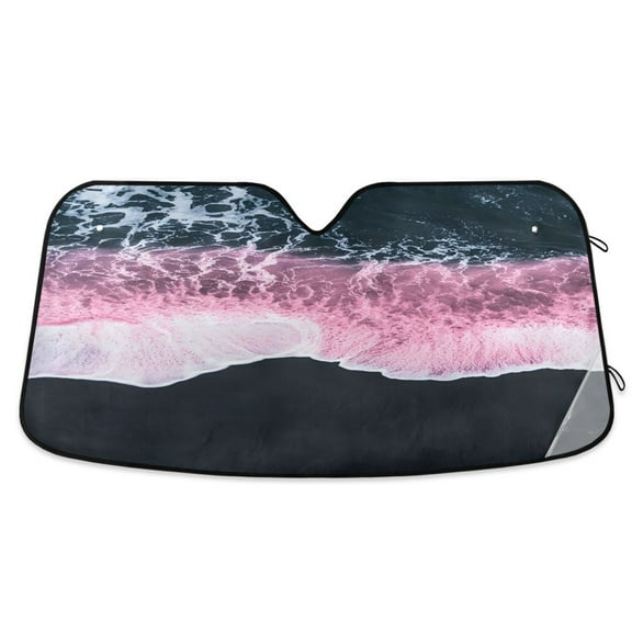 ALAZA Sand Beach Landscape Windshield Sun Shade Car Foldable Sun Visor Block UV Rays Protector 55"x27.6"