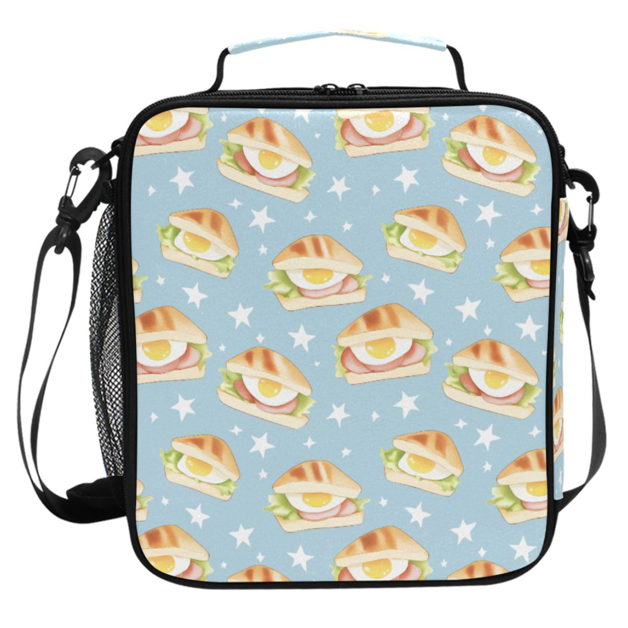 ALAZA Sandwich Stars Lunch Box Insulated Cooler Lunch Bag with Shoulder Strap Meal Prep Tote