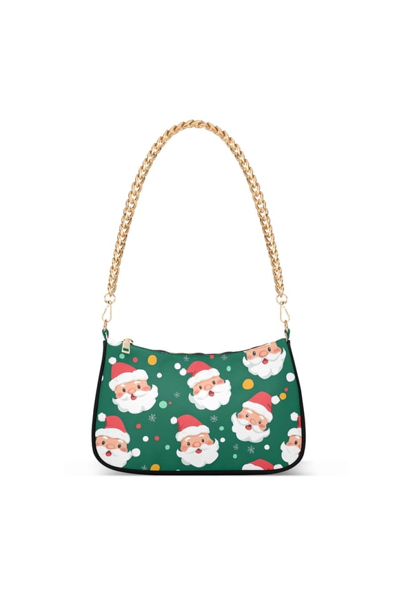 Santa Claus Christmas Women's Chain Shoulder Bag Hobo Handbag Tote Crossbody Purse