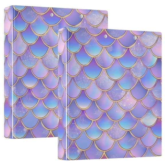 ALAZA Scale Tie-dye Hardcover 3 Ring Binder 1.5" D-Rings with Interior Pockets Binders School 2 PCs