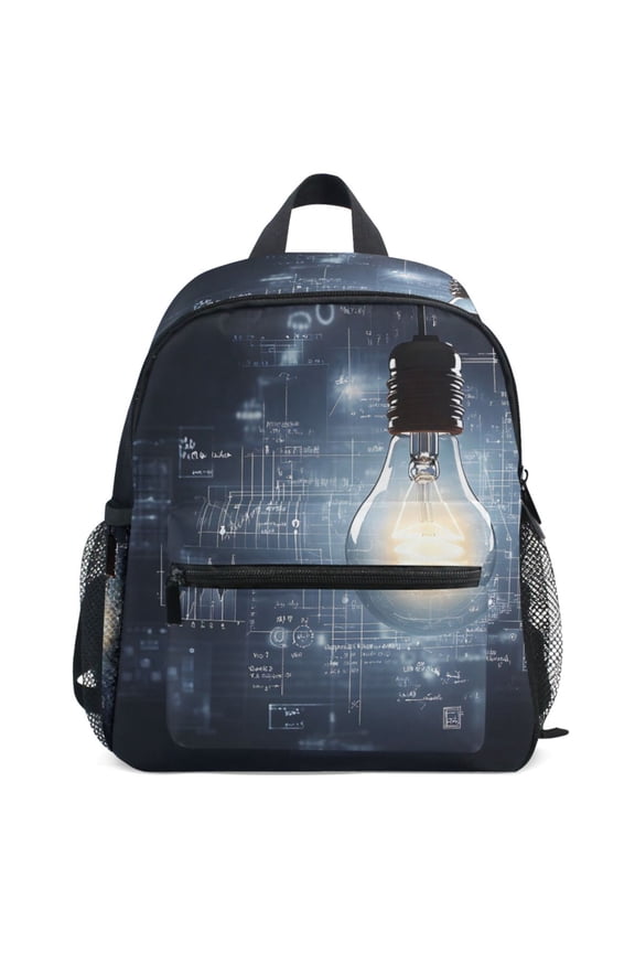 Science Light Bulb Pattern School Backpack Student Bookbag Mini Bag