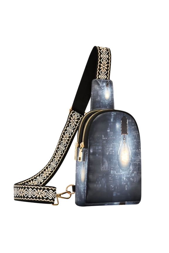 Science Light Bulb Sling Bag for Women Men Waterproof Crossbody Chest Bags