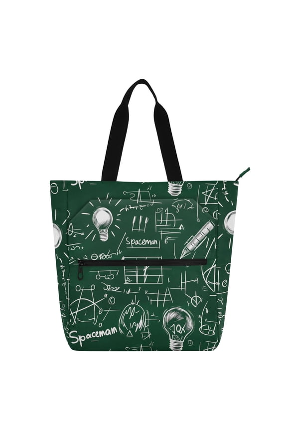 Science Note Green School Book Bag Kids Tote Bags Handbag