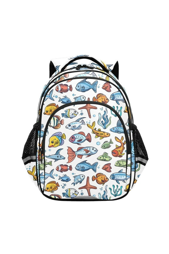 Sea Fishes in Ocean School Backpack Elementary Bag Bookbag Travel Rucksack