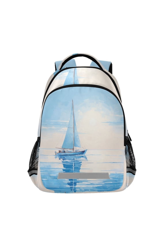 Sea Oil Paint Backpack Elementary School Bag Bookbag Travel Rucksack