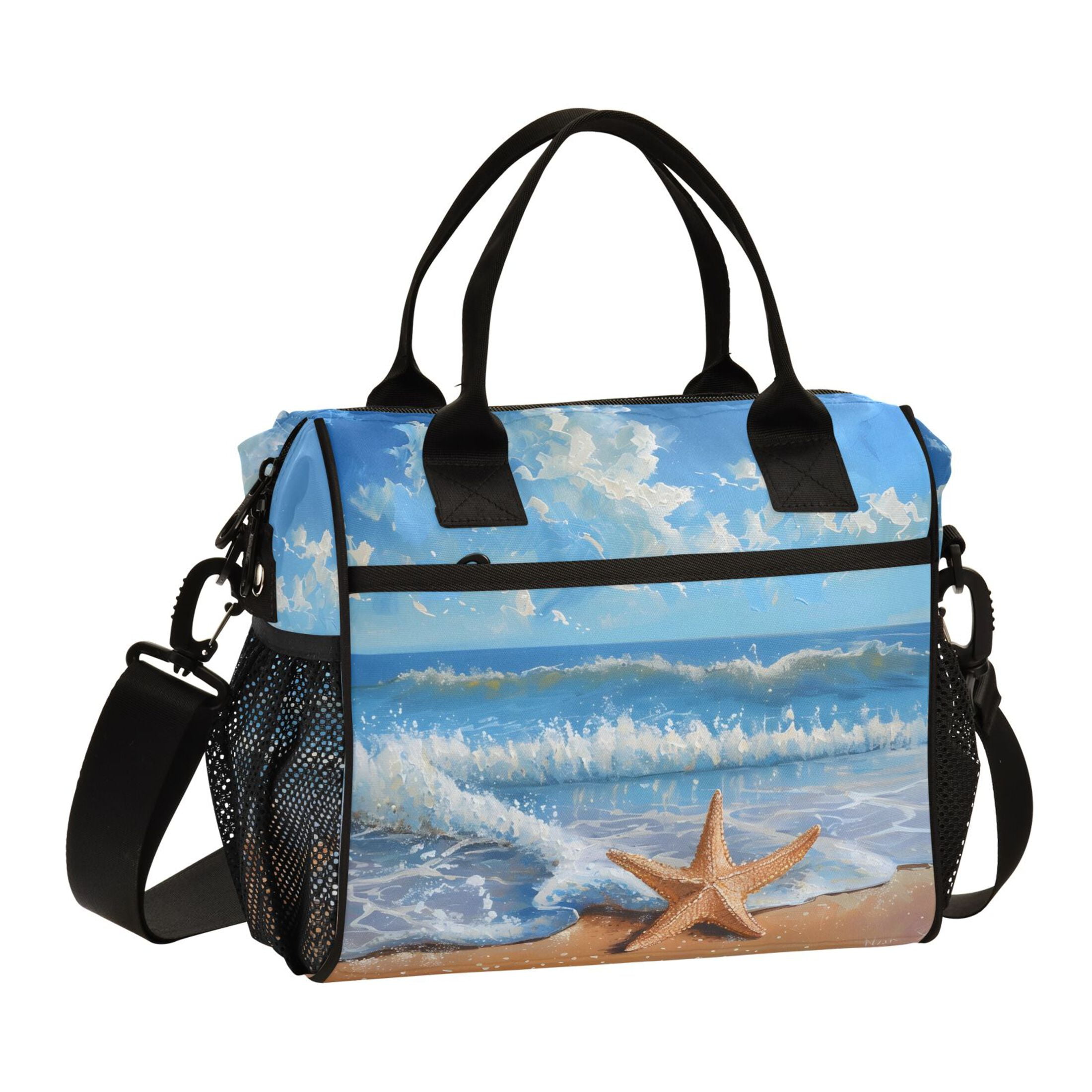 ALAZA Colorful Tie Dye Beach Tote Bag - Large Shoulder Bag With Cotton Rope Handles, 20.5x15x7.3 Inches - View #8