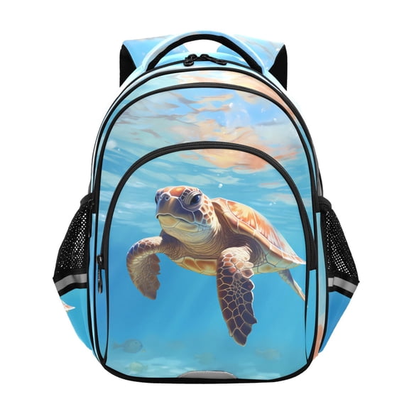 ALAZA Sea Turtle Swim in Sea School Backpack Elementary Bag Bookbag Travel Rucksack